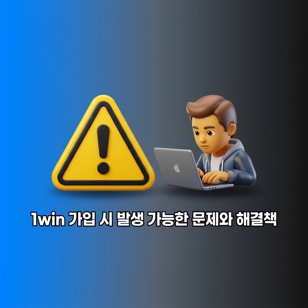 1win 회원가입 시 발생하는 이메일 미도착, 중복 번호, 접속 불가 등 주요 문제와 해결책을 정리한 표