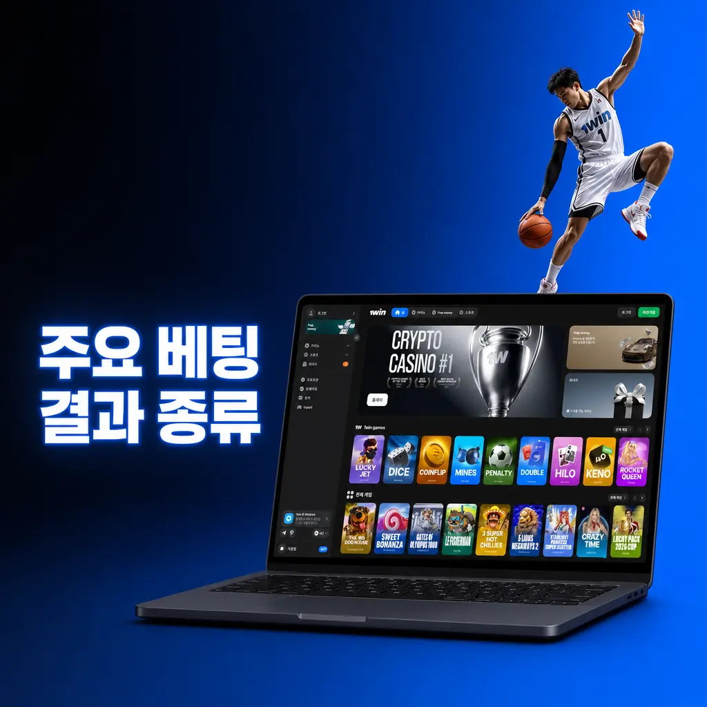 1win 베팅 결과 종류: 승무패, 핸디캡, 오버언더 예측 방식 안내