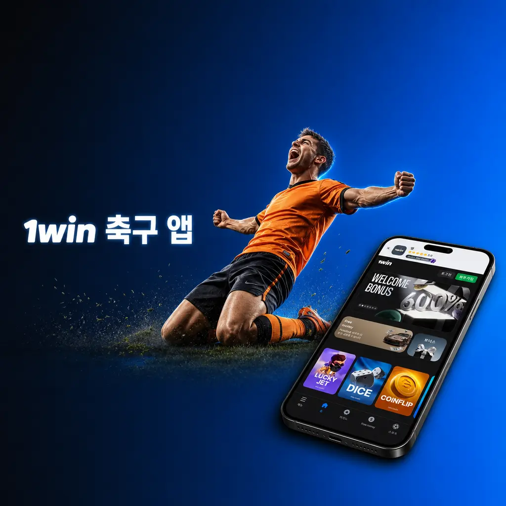 1win 축구 앱 Android 및 iOS 설치 방법 안내 화면