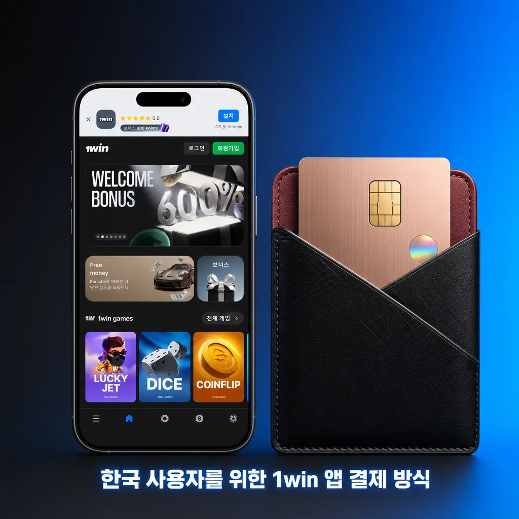 1win 앱 한국 결제 방식: 계좌이체, Visa, MasterCard, 암호화폐 지원 및 빠른 입출금 처리