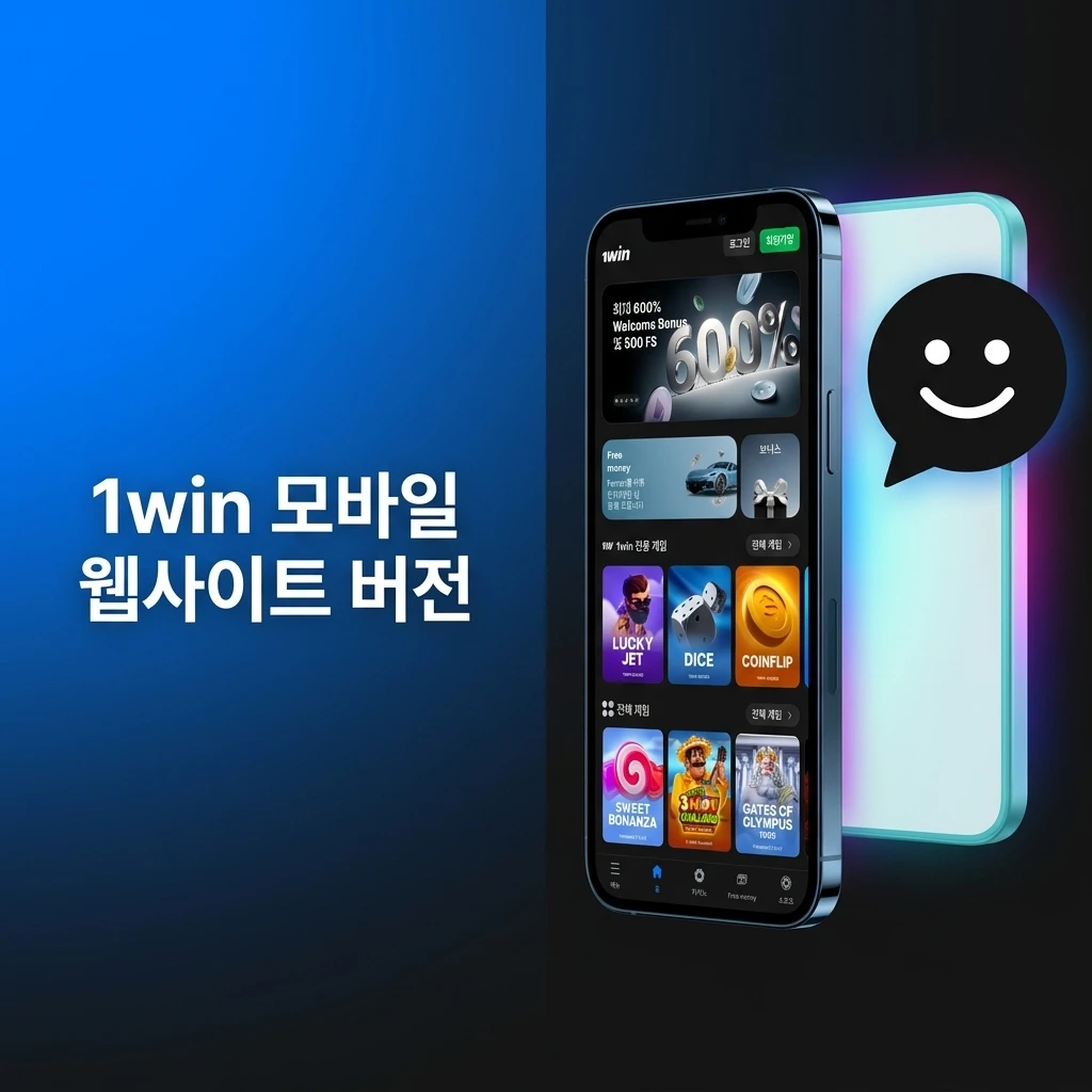 다운로드 없이 스마트폰과 태블릿에서 스포츠 베팅 및 라이브 카지노를 이용할 수 있는 1win 모바일 웹사이트