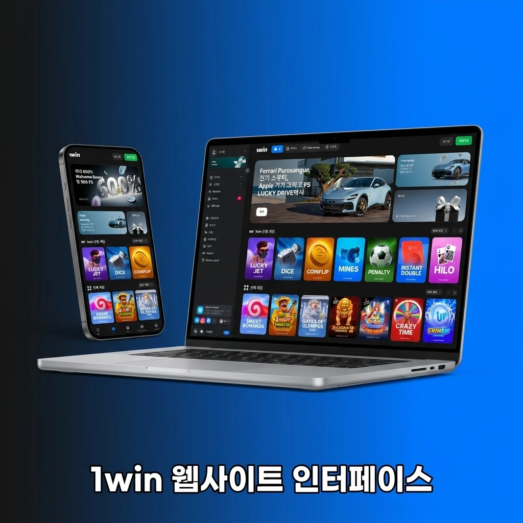 편리한 베팅을 위해 사용자 맞춤형 레이아웃과 직관적인 내비게이션을 제공하는 1win 웹사이트 인터페이스.