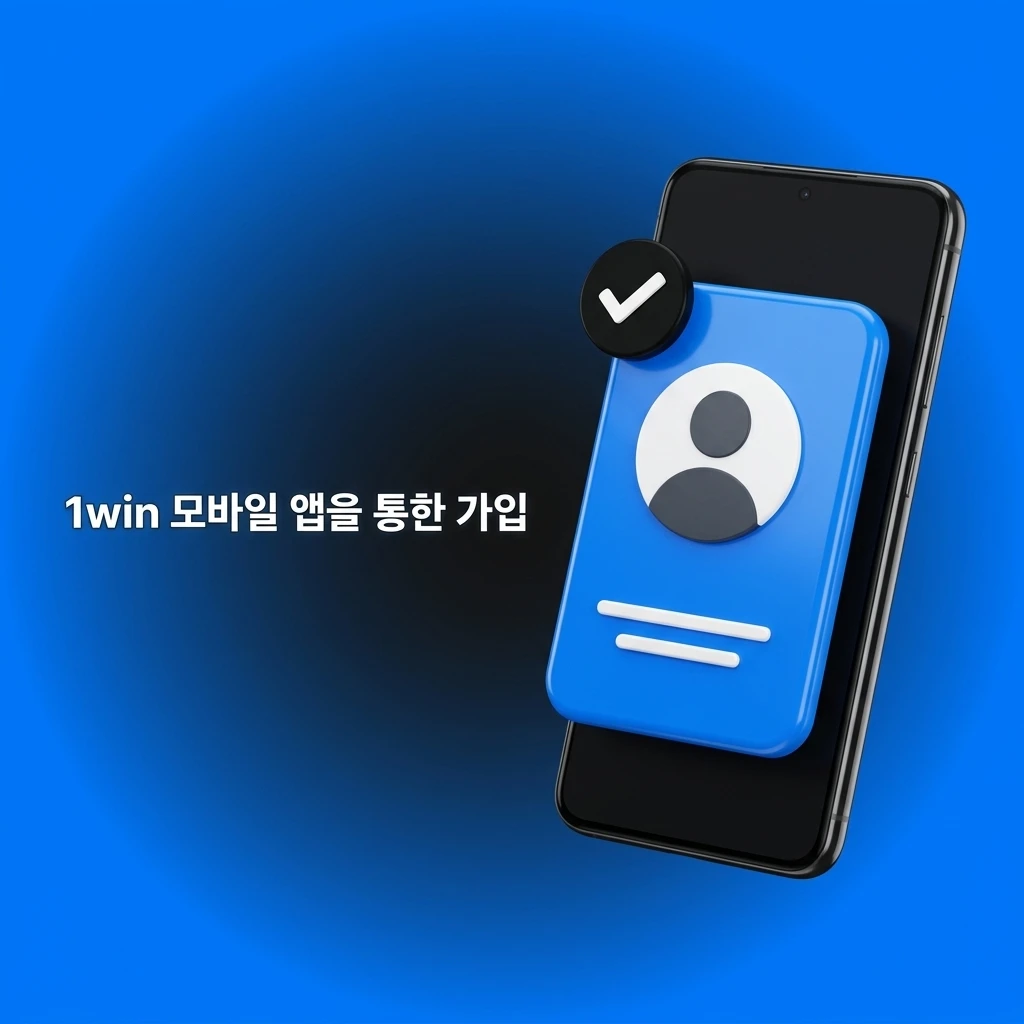 1win 공식 모바일 앱을 통한 편리한 새 계정 가입 절차 및 등록 화면.