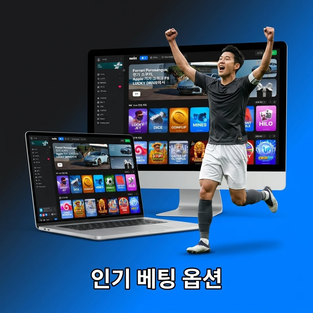 1win 플랫폼에서 제공하는 라이브 베팅, 프리매치, 멀티 라이브 등 다양한 인기 베팅 옵션 화면